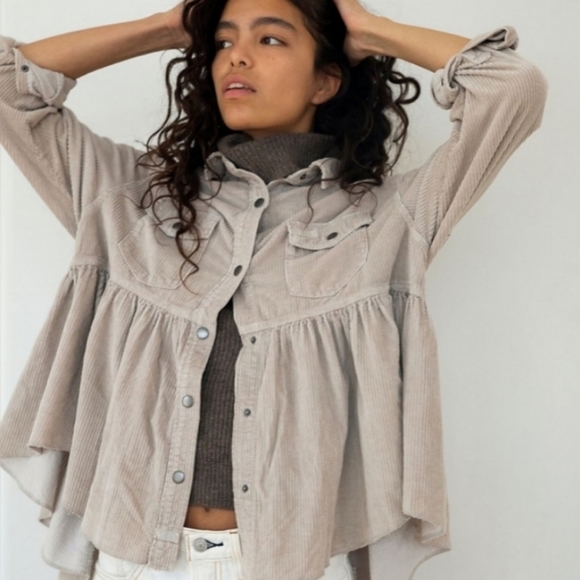 We The Free corduroy gray jacket - Picture 1 of 9